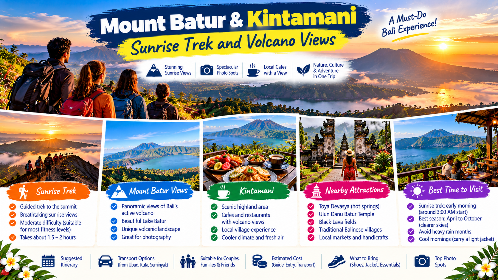 Mount Batur and Kintamani: Sunrise Trek, Jeep Tour and Volcano Views