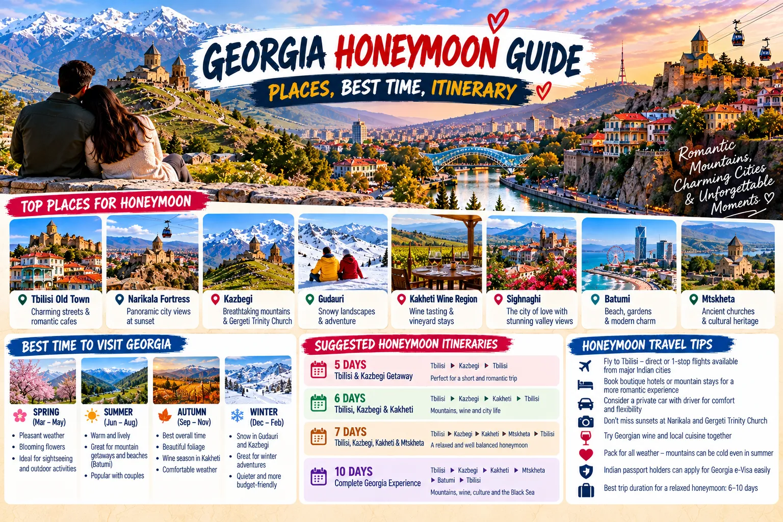 Georgia Honeymoon Guide: Romantic Places, Best Time and a Sample Plan