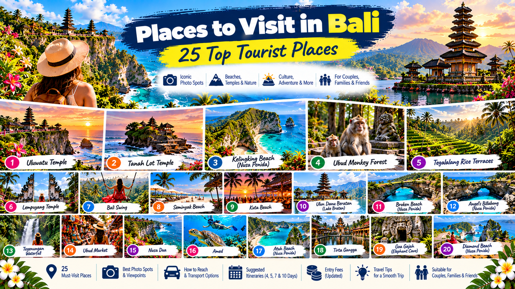 Places to Visit in Bali: 25 Top Tourist Places and Things to Do