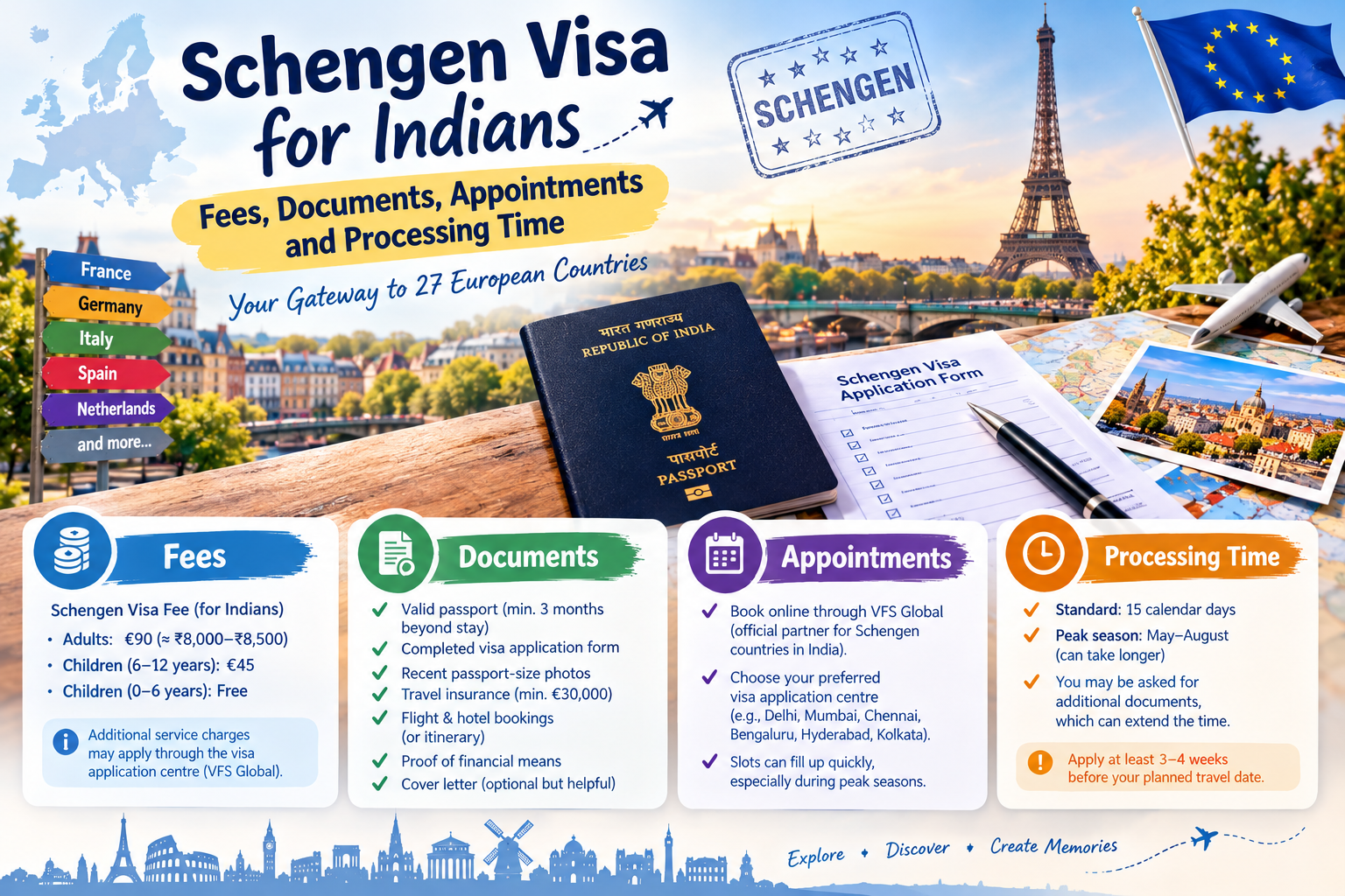 Schengen Visa for Indians: Fees, Documents, Appointments and Processing Time