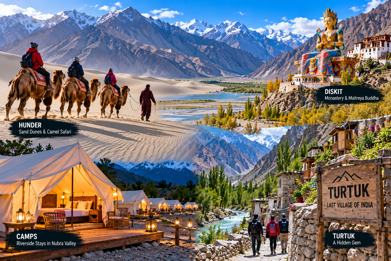 Nubra Valley and Turtuk Guide: Hunder Sand Dunes, Diskit and Camps