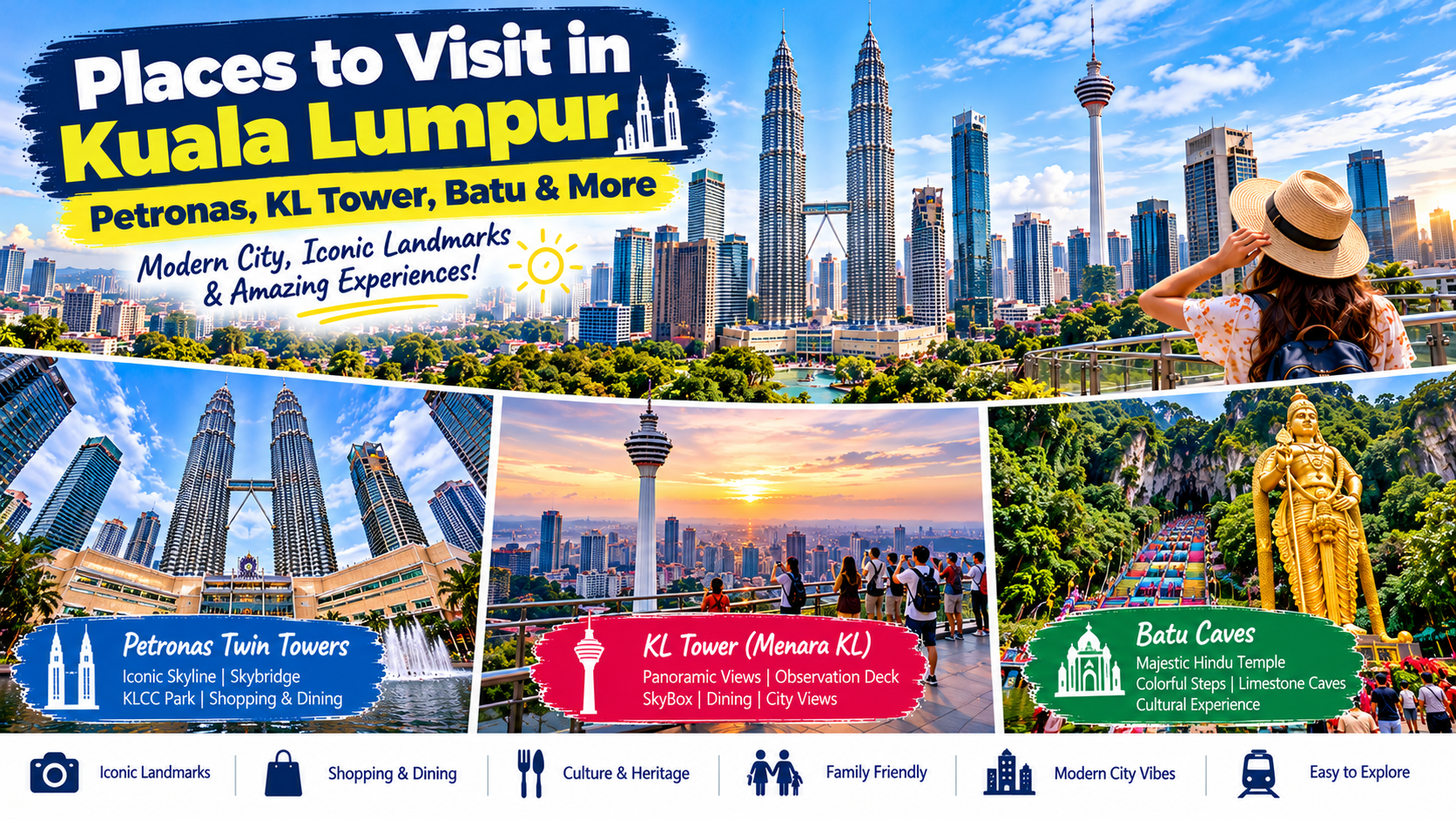 Places to Visit in Kuala Lumpur: Petronas Towers, KL Tower, Batu Caves and More