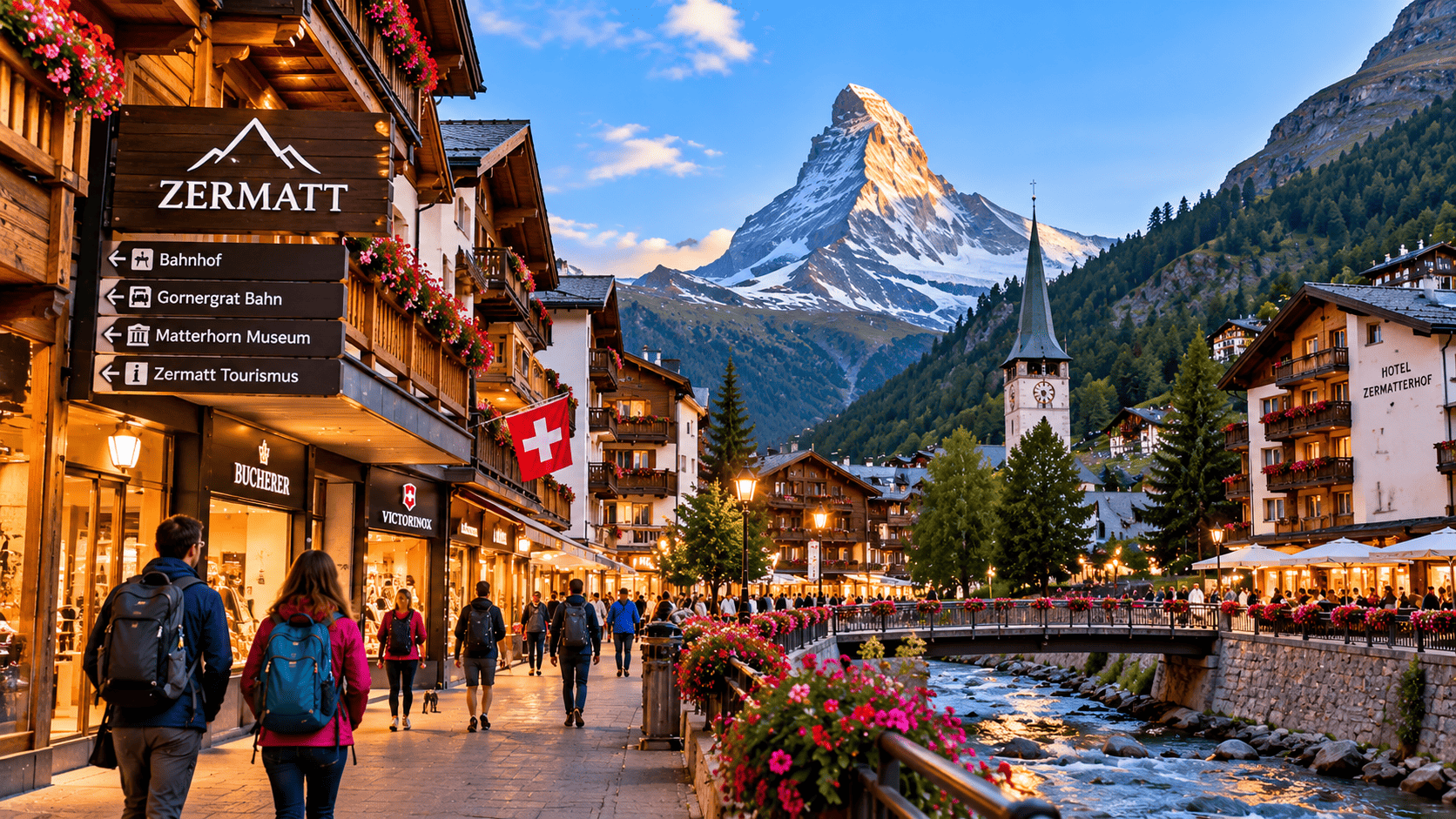Visit the car free town of Zermatt and view the Matterhorn. Orientation tour of Geneva.