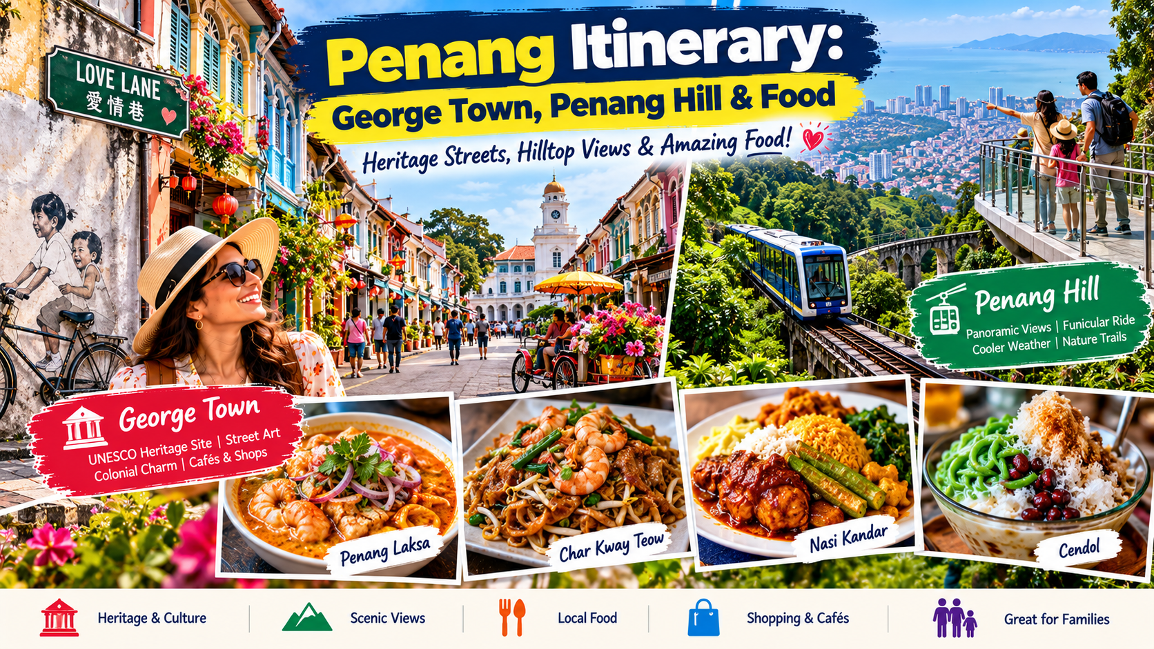 Penang Itinerary and Guide: George Town, Penang Hill and Street Food