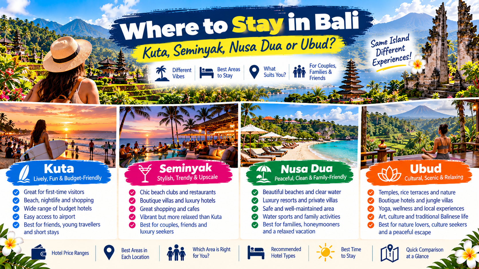 Where to Stay in Bali: Kuta, Seminyak, Nusa Dua, Ubud or Canggu?
