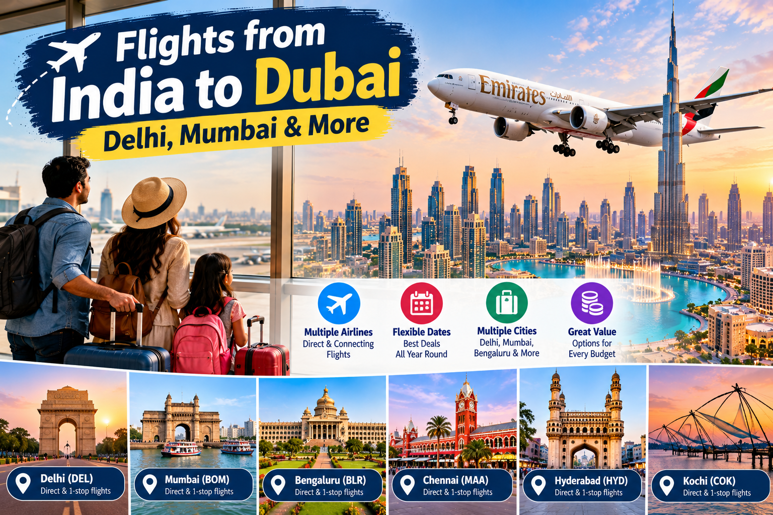 Flights from India to Dubai: Delhi, Mumbai and Direct Routes