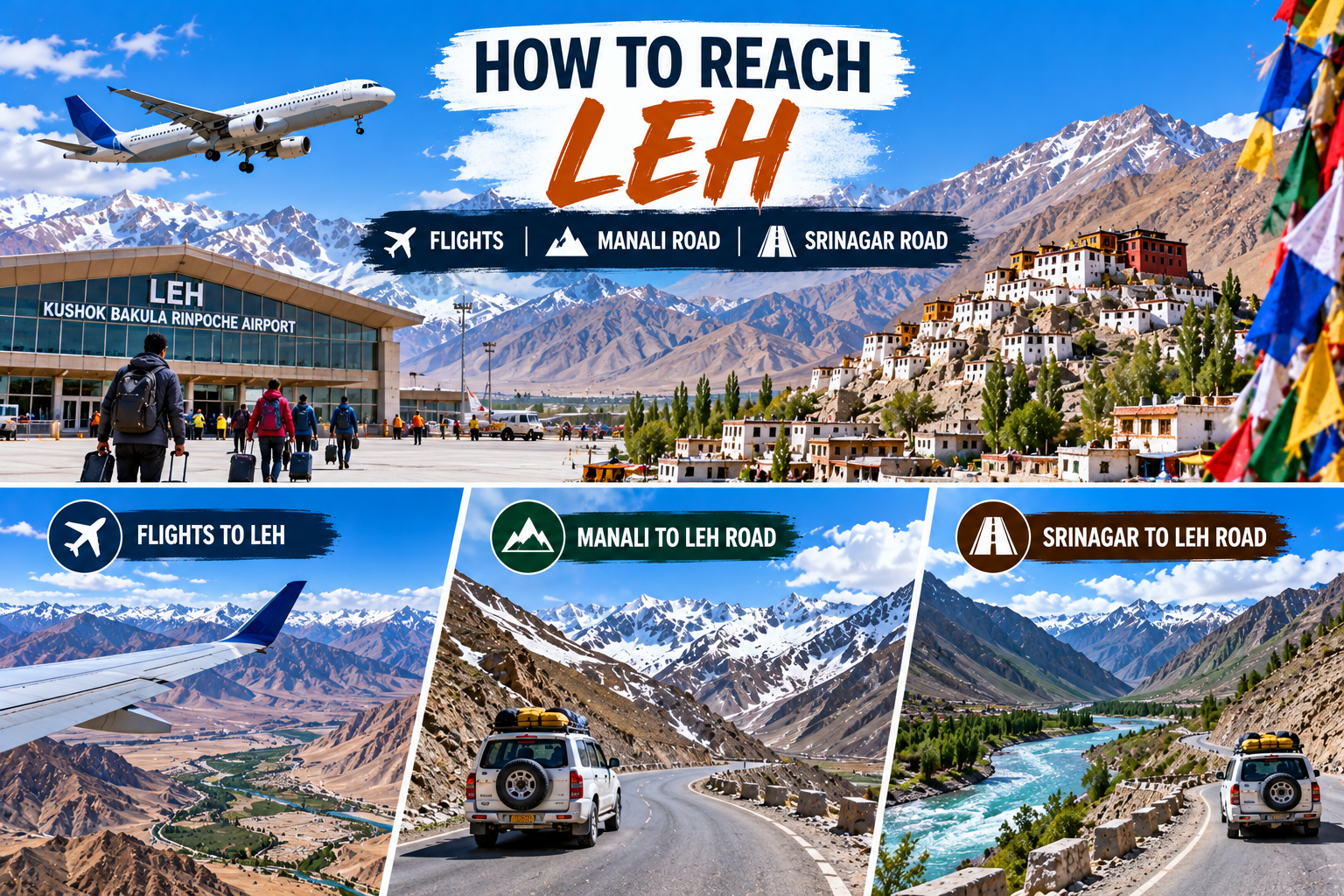 How to Reach Leh Ladakh: Flights, the Manali Road and the Srinagar Road