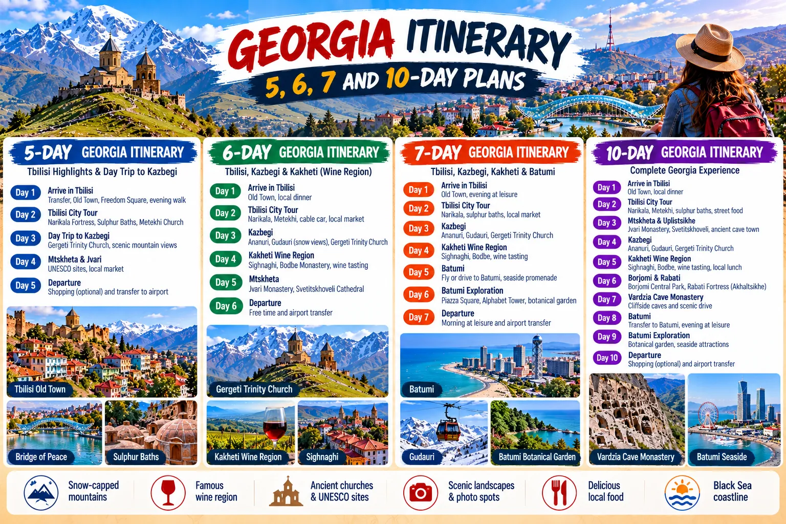 Georgia Itinerary: 5, 6, 7 and 10-Day Plans from India