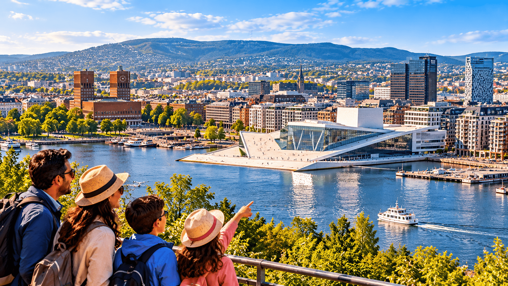 Enjoy a guided city tour of Oslo. See the Vigeland sculpture Park & visit to the top of Holmenkollen Ski Jump.