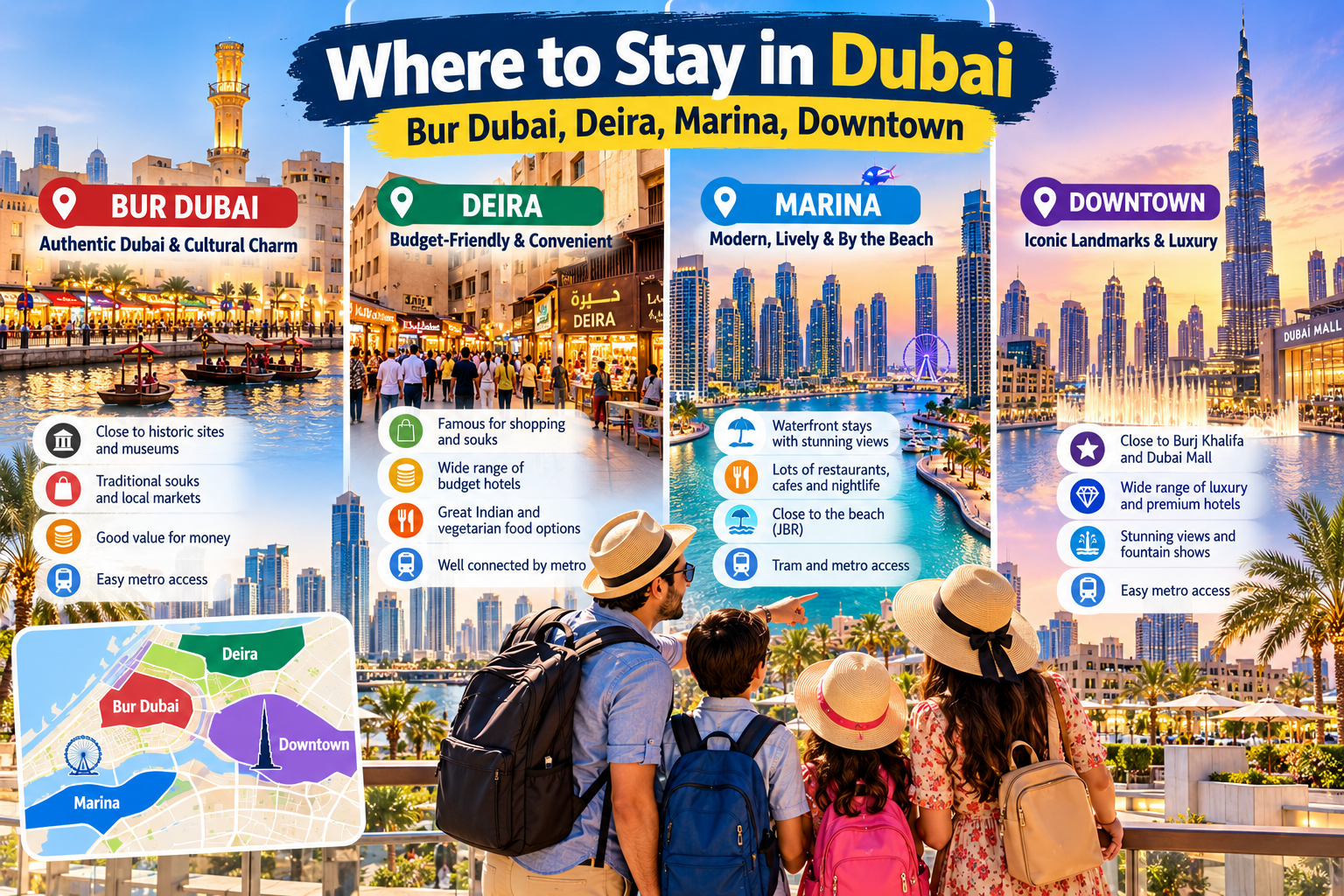 Where to Stay in Dubai: Bur Dubai, Deira, Downtown, Marina or the Palm?
