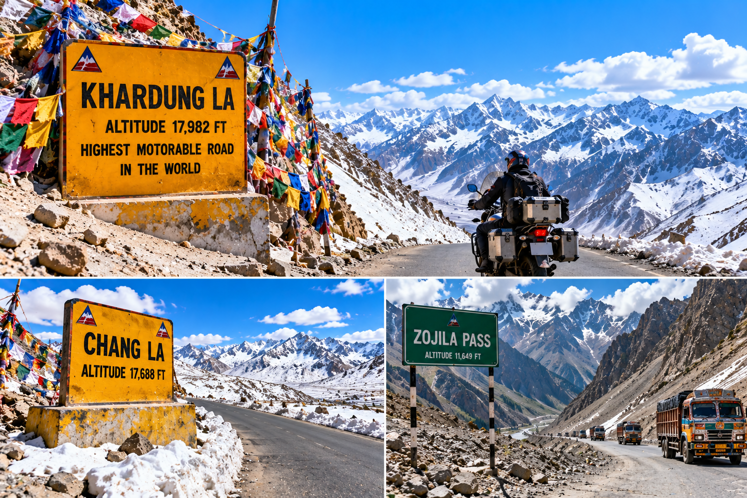Ladakh Mountain Passes: Khardung La, Chang La, Zojila and More