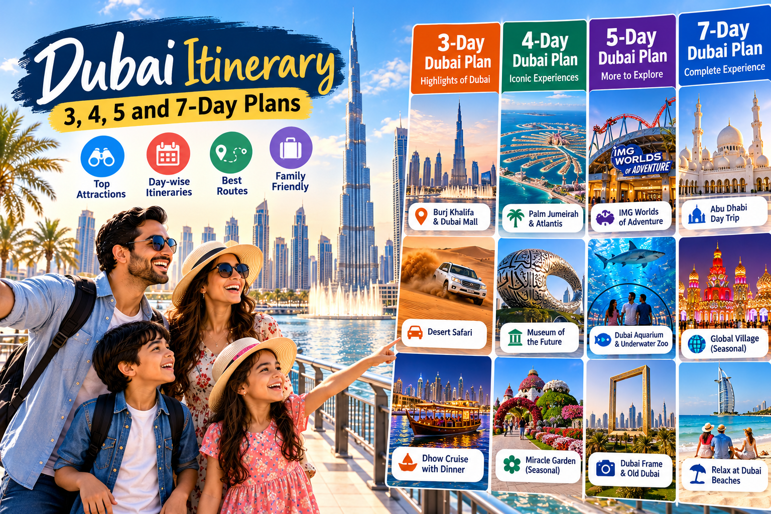 Dubai Itinerary: 3, 4, 5 and 7-Day Plans for Indian Travellers