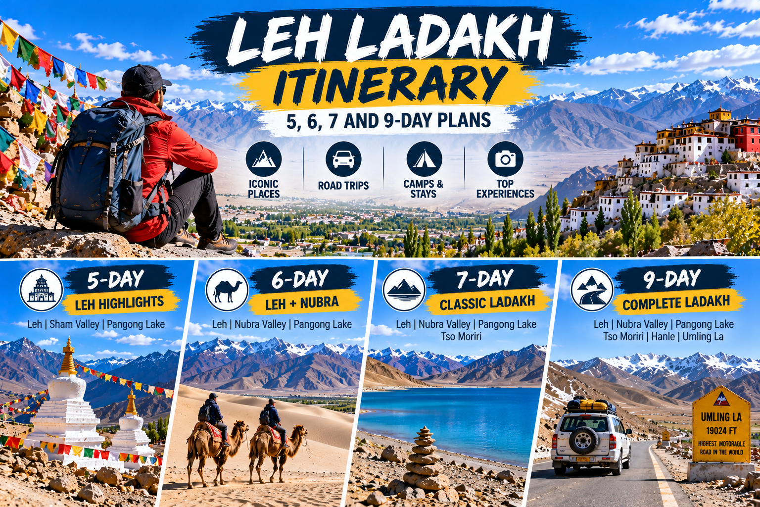Leh Ladakh Itinerary: 5, 6, 7 and 9-Day Plans