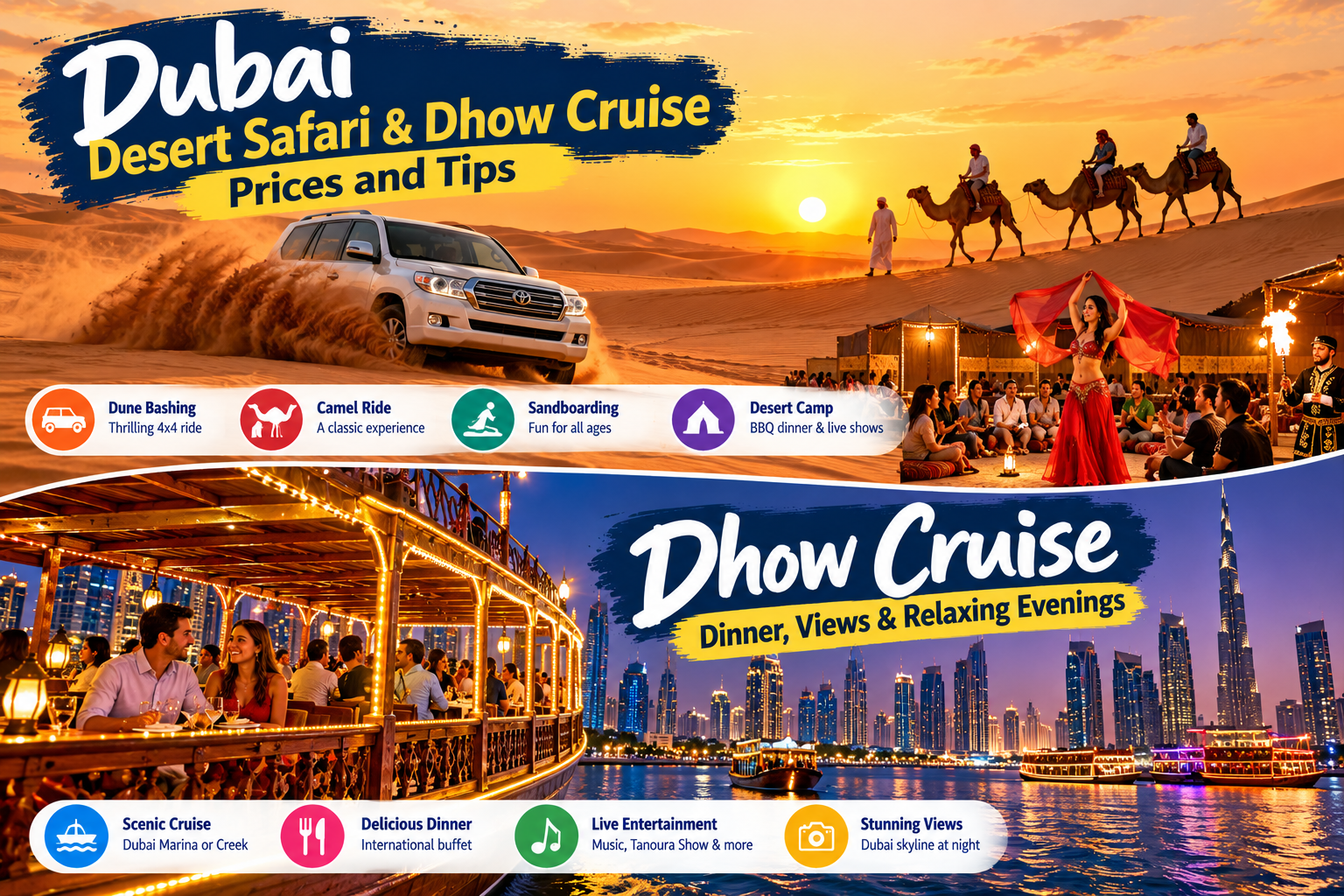 Dubai Desert Safari and Dhow Cruise: What to Expect, Prices and Tips