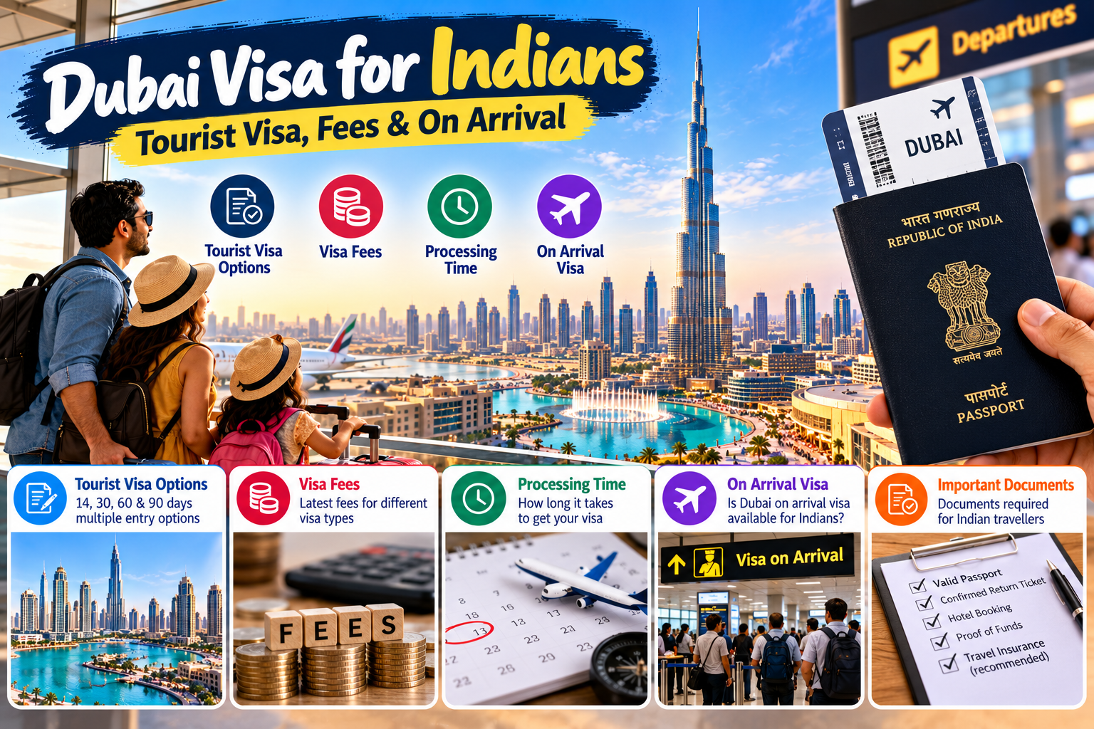 Dubai Visa for Indians 2026: Tourist e-Visa, Fees and Visa on Arrival
