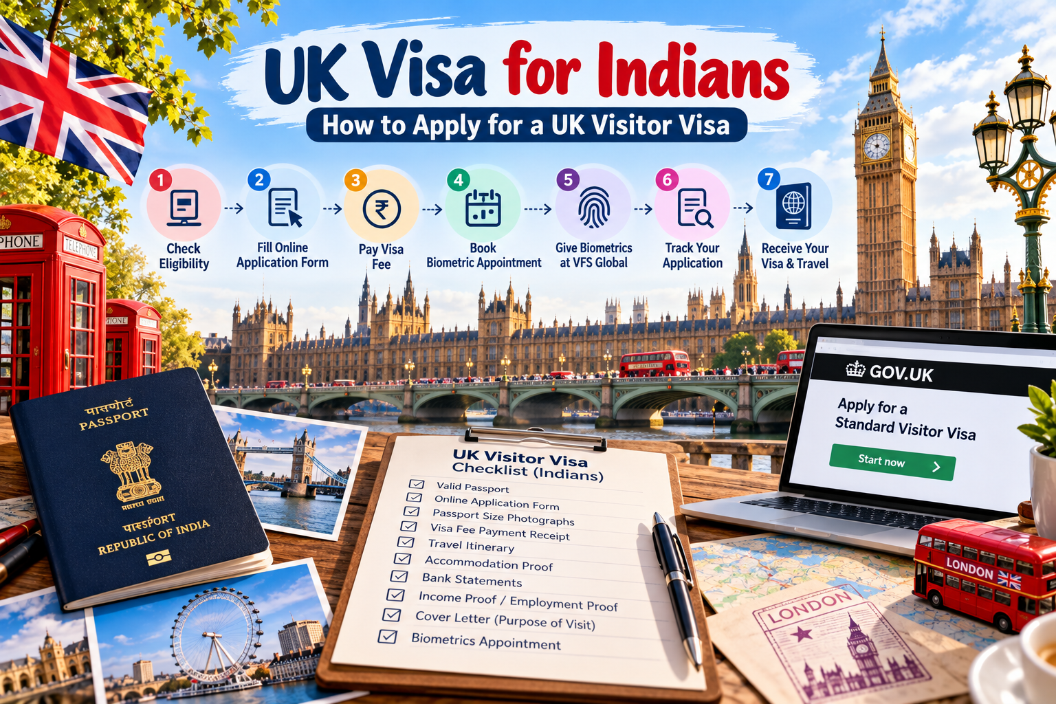 UK Visa for Indians: How to Apply for a UK Visitor Visa