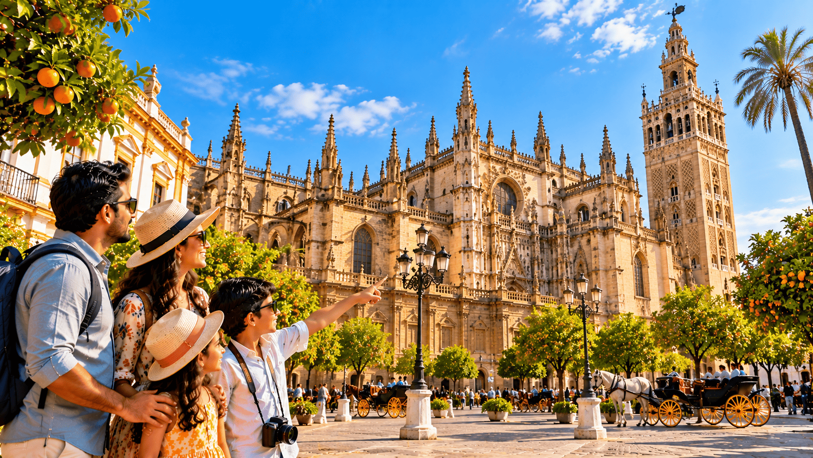 Guided tour of Seville. Experience the renowned Flamenco Show.